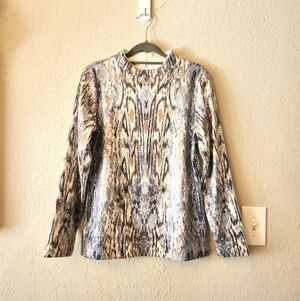 Chico's Sequined Reptile Print Long-Sleeve Tunic Top